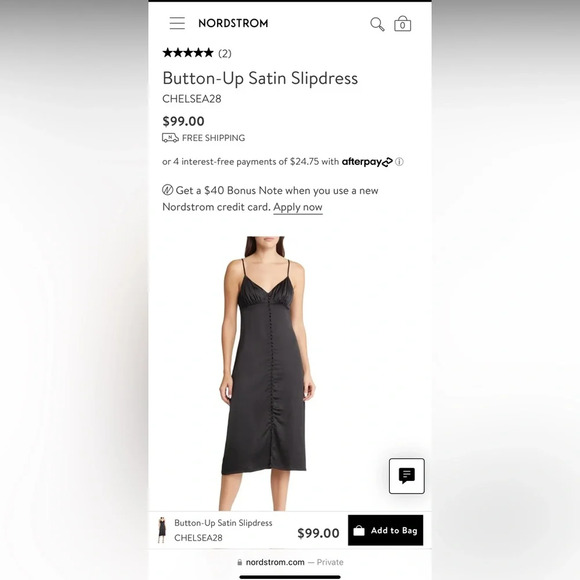 NWT Chelsea 28 Black Button-Up Satin Slipdress Size Small - Picture 2 of 12